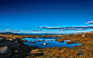 Preview wallpaper field, sky, puddle