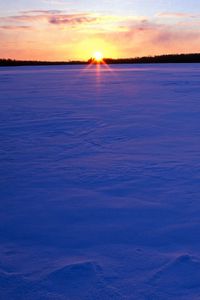 Preview wallpaper field, snow, evening, decline