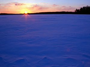 Preview wallpaper field, snow, evening, decline