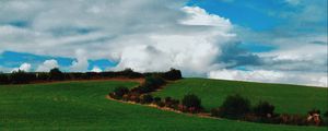 Preview wallpaper field, summer, grass, sky, clouds