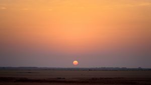 Preview wallpaper field, sun, sunset, sky, nature