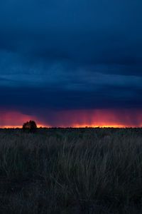 Preview wallpaper field, sunset, grass, clouds