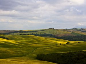 Preview wallpaper fields, italy, montalcino, tuscany, nature