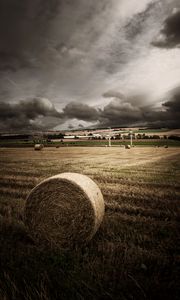 Preview wallpaper fields, straw, grass, clouds, nature
