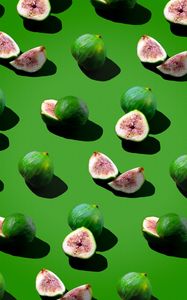 Preview wallpaper fig, fruit, berry, pattern, green
