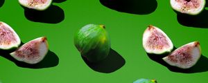 Preview wallpaper fig, fruit, berry, pattern, green
