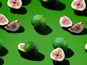 Preview wallpaper fig, fruit, berry, pattern, green