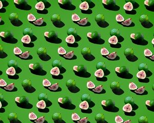 Preview wallpaper fig, fruit, berry, slice, pattern, green