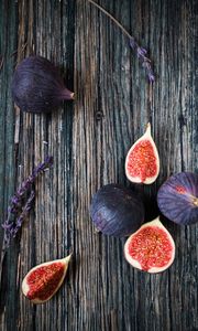 Preview wallpaper figs, lavender, fruits, slices
