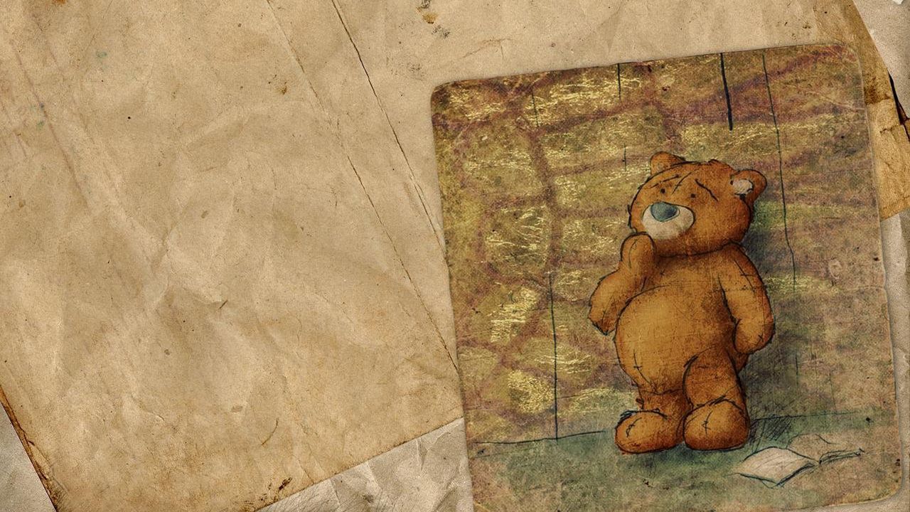 Wallpaper figure, bear, paper, old