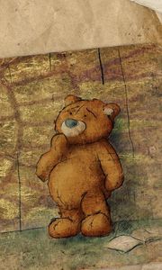 Preview wallpaper figure, bear, paper, old