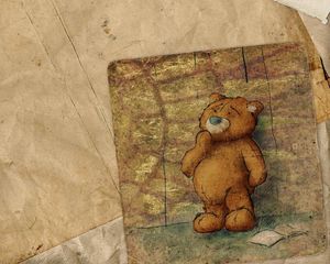 Preview wallpaper figure, bear, paper, old