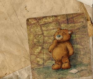 Preview wallpaper figure, bear, paper, old