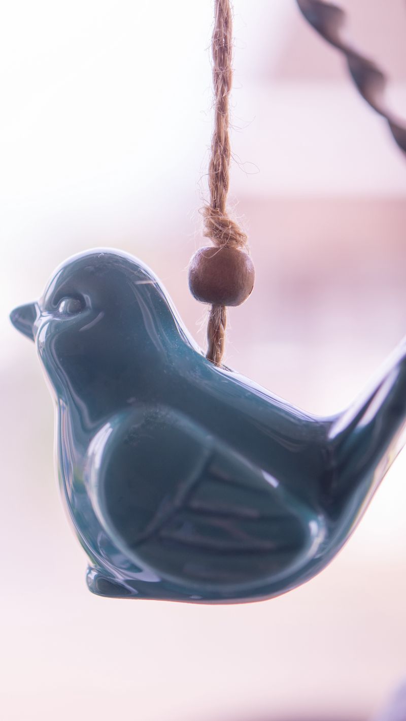 800x1420 Wallpaper figure, bird, pendant