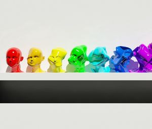 Preview wallpaper figure, diversity, multi-colored, shelf, figurines