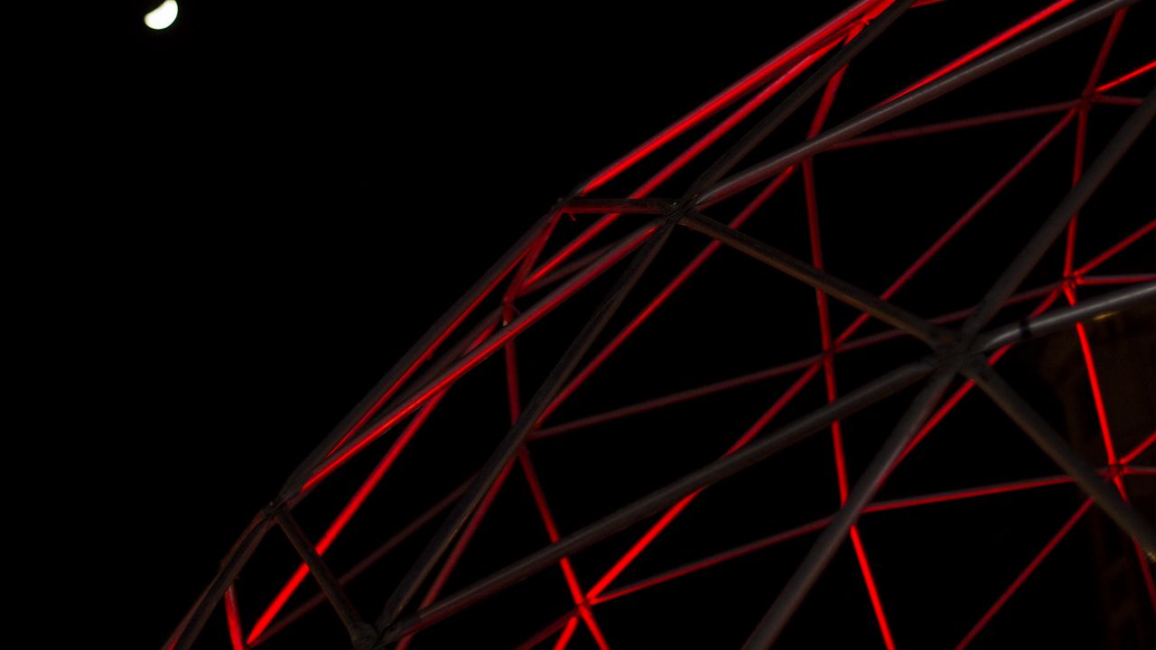 Wallpaper figure, polyhedron, cage, dark, red
