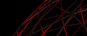 Preview wallpaper figure, polyhedron, cage, dark, red