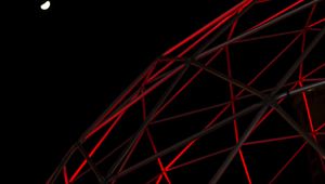 Preview wallpaper figure, polyhedron, cage, dark, red