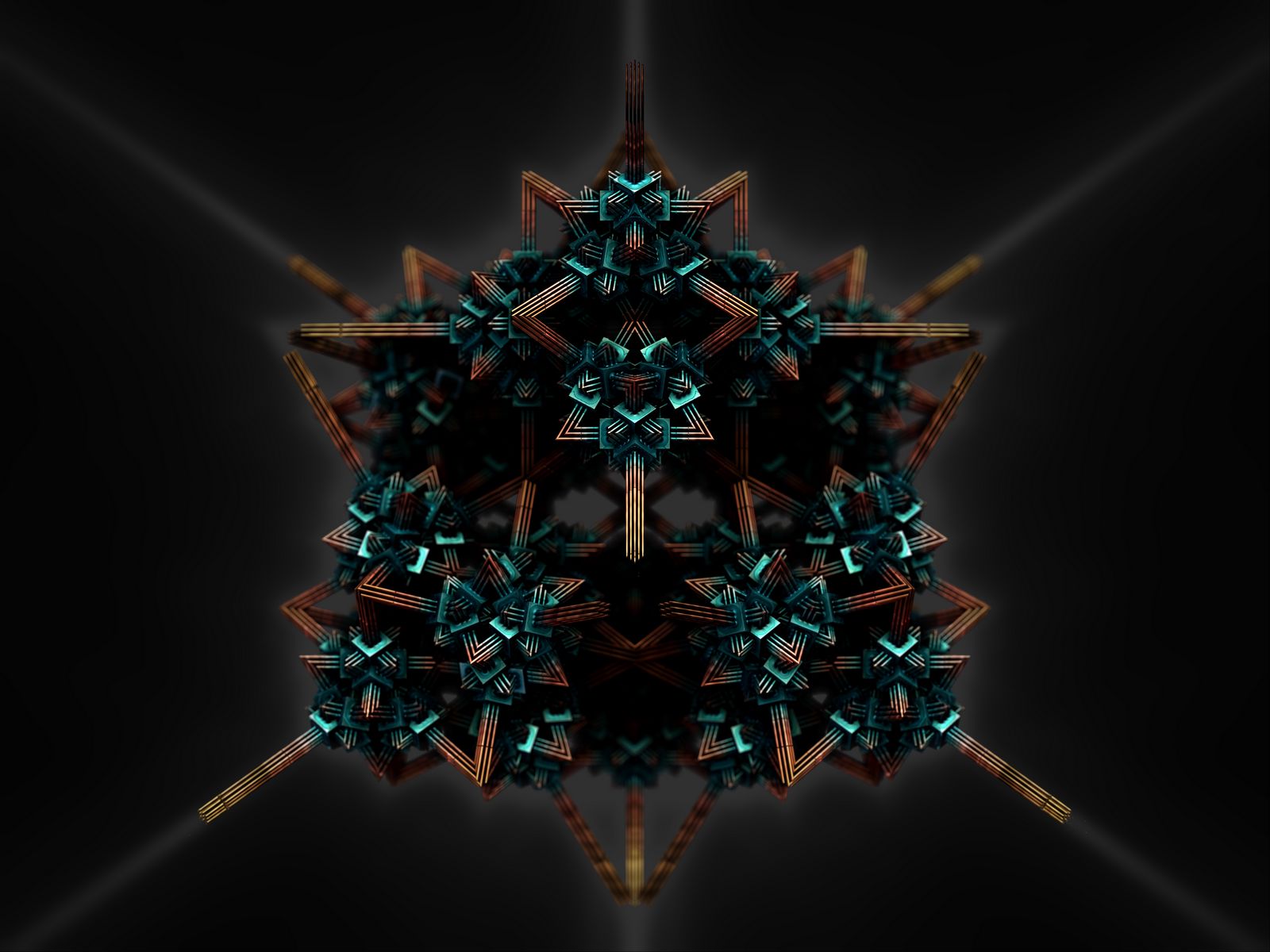 1600x1200 Wallpaper figure, structure, tangled, volume, 3d