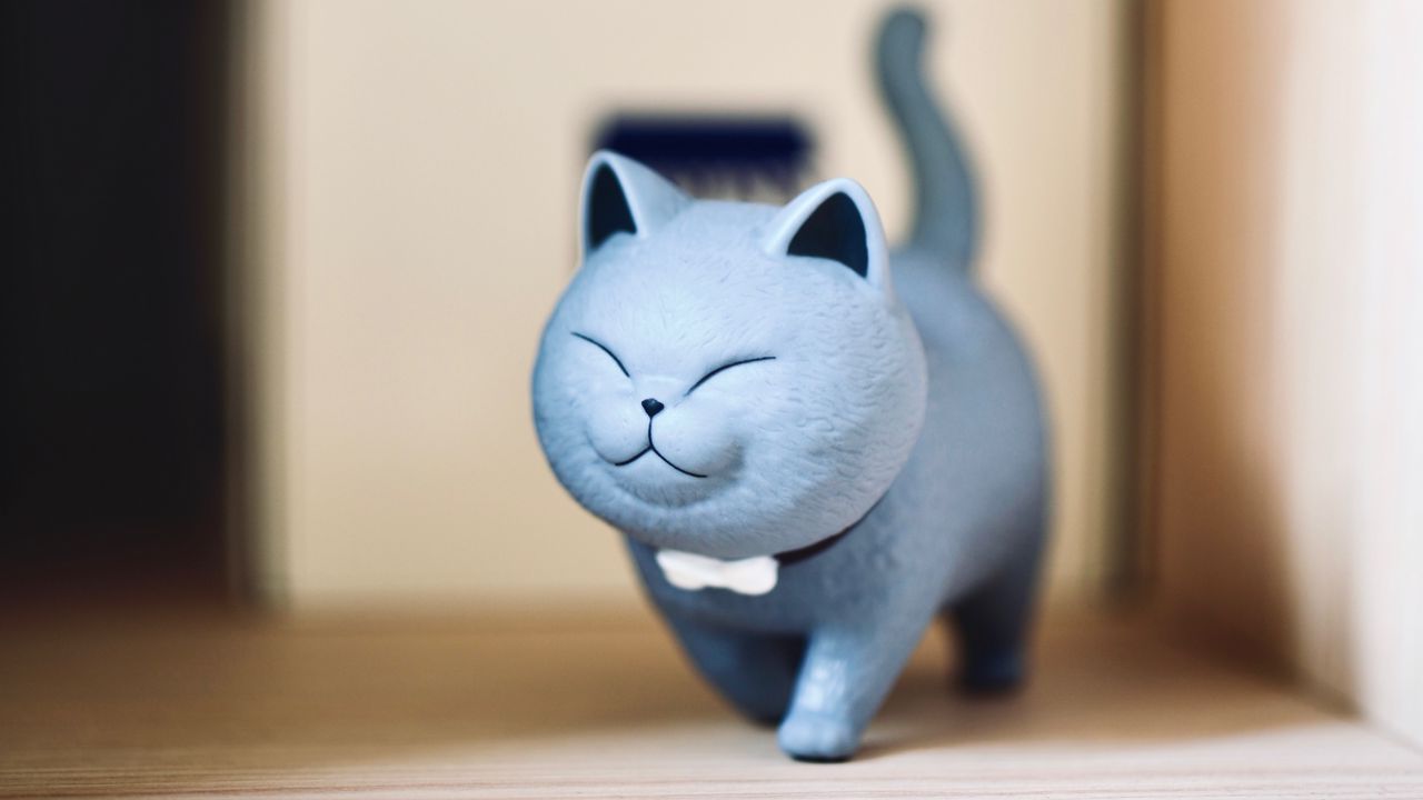 Wallpaper figurine, cat, cute, funny