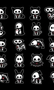 Preview wallpaper figurines, black, white, drawing