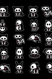 Preview wallpaper figurines, black, white, drawing