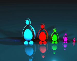 Preview wallpaper figurines, colorful, light, shine