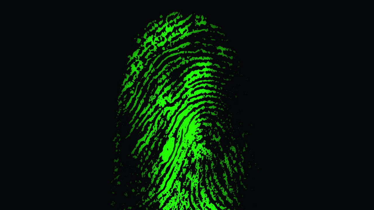 Wallpaper fingerprint, finger, scanner, green, trace