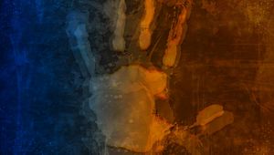 Preview wallpaper fingerprint, hand, fingers, brown, blue, trace