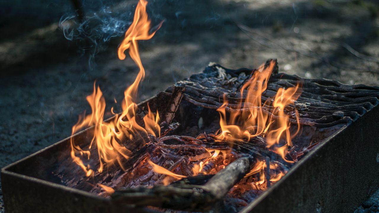 Wallpaper fire, barbecue, bonfire, firewood