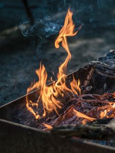 Preview wallpaper fire, barbecue, bonfire, firewood