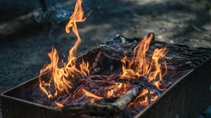 Preview wallpaper fire, barbecue, bonfire, firewood