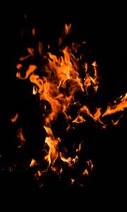 Preview wallpaper fire, bonfire, dark, flame, black