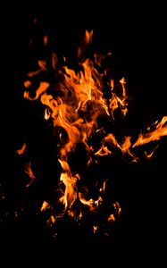 Preview wallpaper fire, bonfire, dark, flame, black