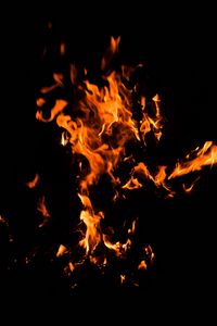 Preview wallpaper fire, bonfire, dark, flame, black