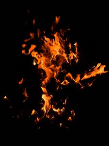 Preview wallpaper fire, bonfire, dark, flame, black