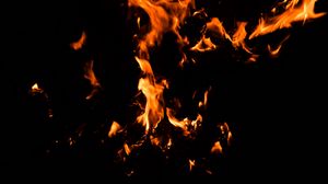 Preview wallpaper fire, bonfire, dark, flame, black