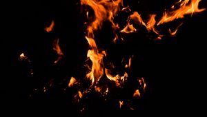 Preview wallpaper fire, bonfire, dark, flame, black