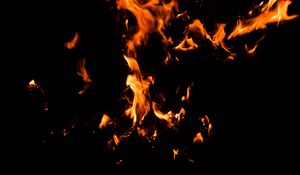 Preview wallpaper fire, bonfire, dark, flame, black