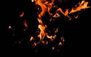 Preview wallpaper fire, bonfire, dark, flame, black