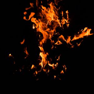 Preview wallpaper fire, bonfire, dark, flame, black