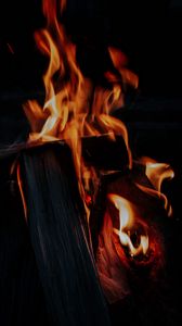 Preview wallpaper fire, bonfire, firewood, flame, dark