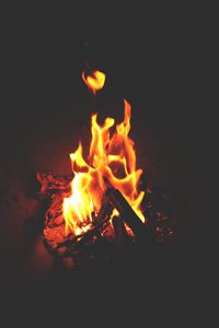 Preview wallpaper fire, bonfire, firewood, dark