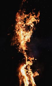 Preview wallpaper fire, bonfire, flame, dark background