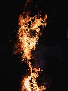 Preview wallpaper fire, bonfire, flame, dark background