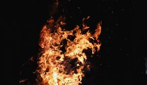 Preview wallpaper fire, bonfire, flame, dark background