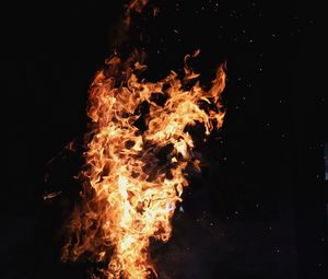 Preview wallpaper fire, bonfire, flame, dark background