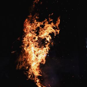 Preview wallpaper fire, bonfire, flame, dark background