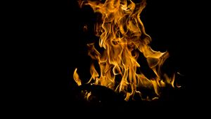 Preview wallpaper fire, bonfire, flame, burn, night, dark