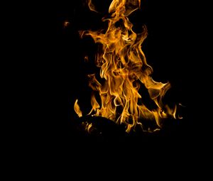 Preview wallpaper fire, bonfire, flame, burn, night, dark